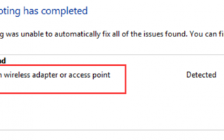 Исправлена ​​проблема с беспроводным адаптером или точкой доступа в Windows 10