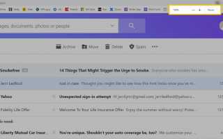 Сделайте Yahoo! Сообщения с отображением почты в увеличенном шрифте