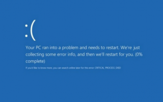 Как исправить критическую ошибку процесса в Windows 10