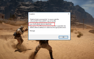 [Решено] DXGI_ERROR_DEVICE_REMOVED Ошибка Battlefield, ArmA, Crysis