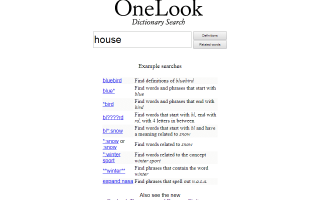 OneLook: онлайн словарь для слов и фраз