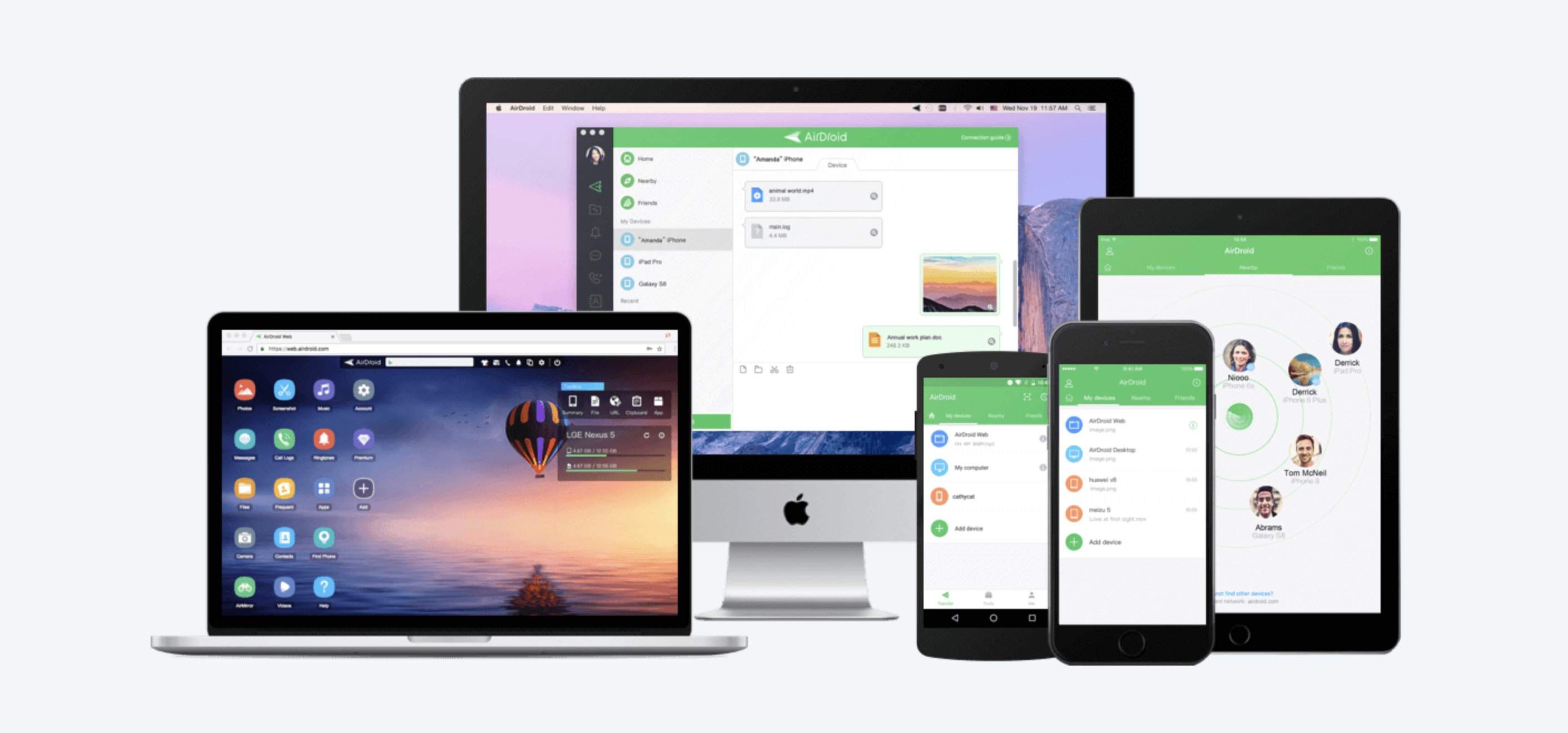AirDroid работает на устройствах Mac, ПК, Android и iOS.