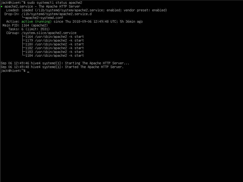 Скриншот команды для остановки сервера Apache.