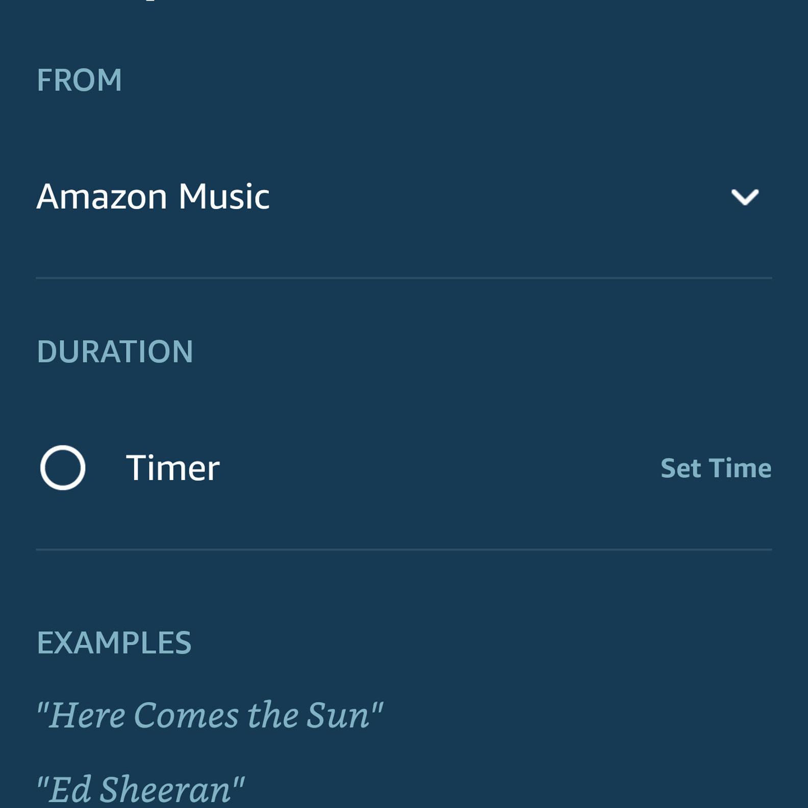 Приложение Alexa показывает экран Music & Media.