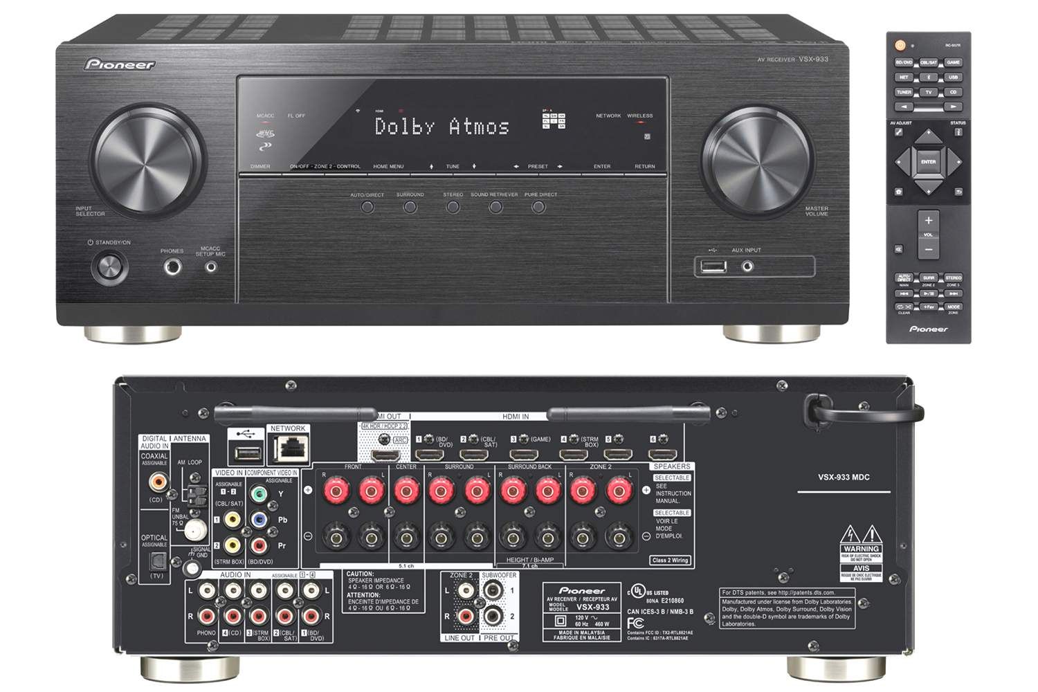 Pioneer VSX-933 Приемник домашнего кинотеатра Dolby Atmos