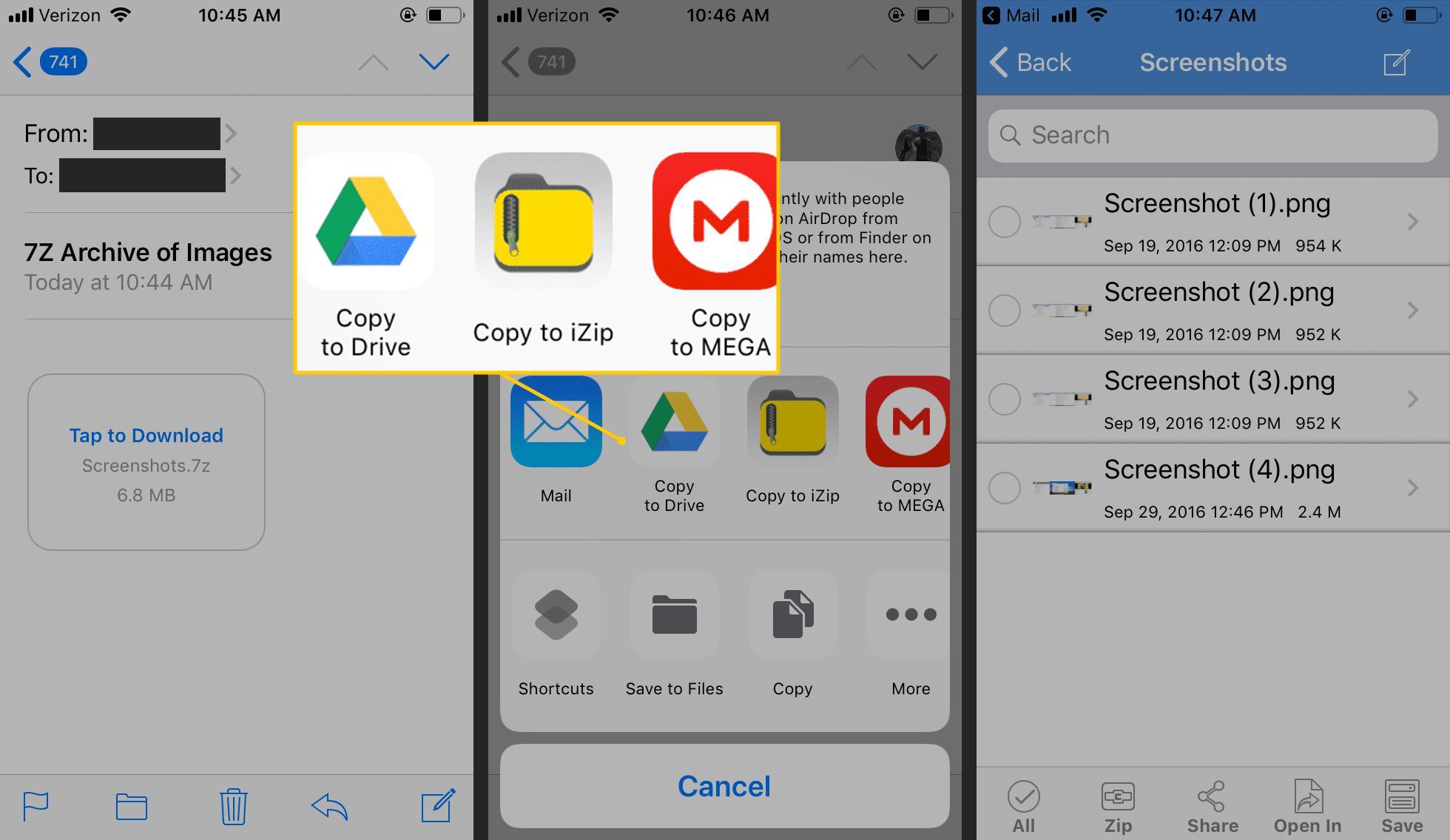 Приложения, которые могут открывать почтовые вложения на iOS