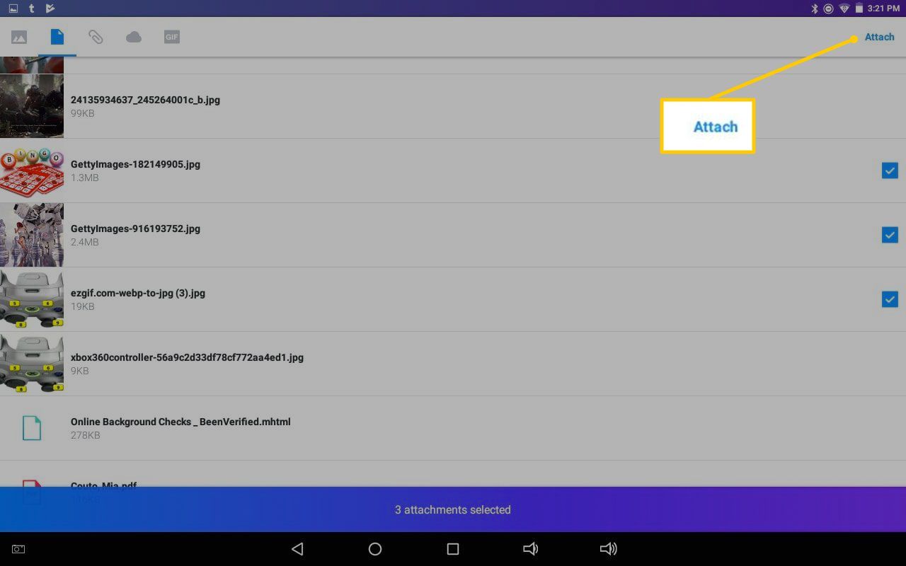Кнопка присоединения в Android Yahoo Mail