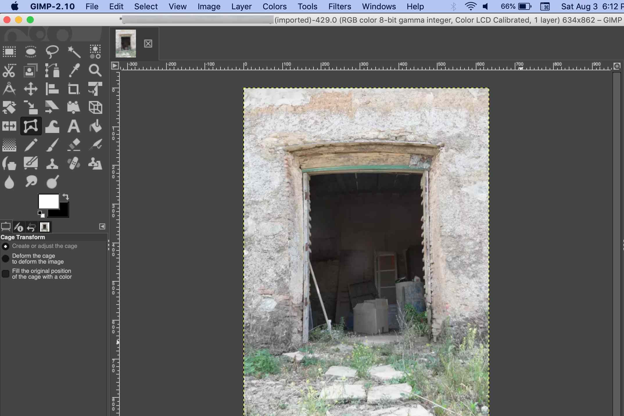Кейдж-трансформированное изображение в GIMP