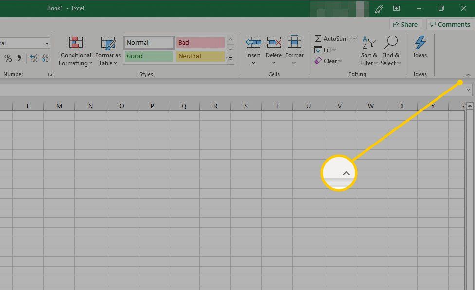 Закрыть ленту стрелка в Excel