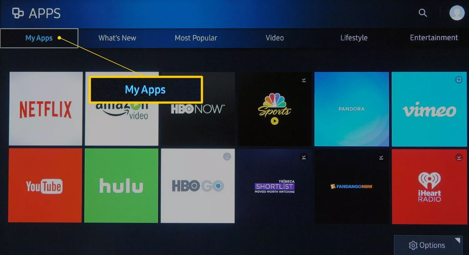 Добавление приложений на Samsung Smart TV - Шаг 2
