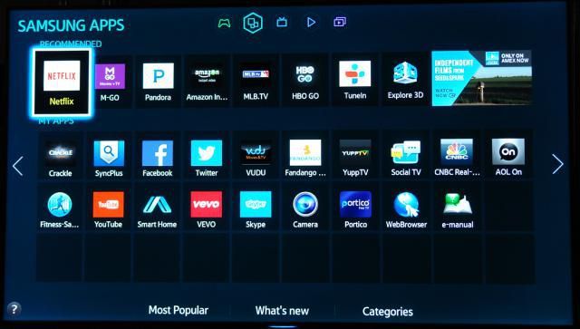 Samsung Apps на телевизорах с 2011 по 2014.