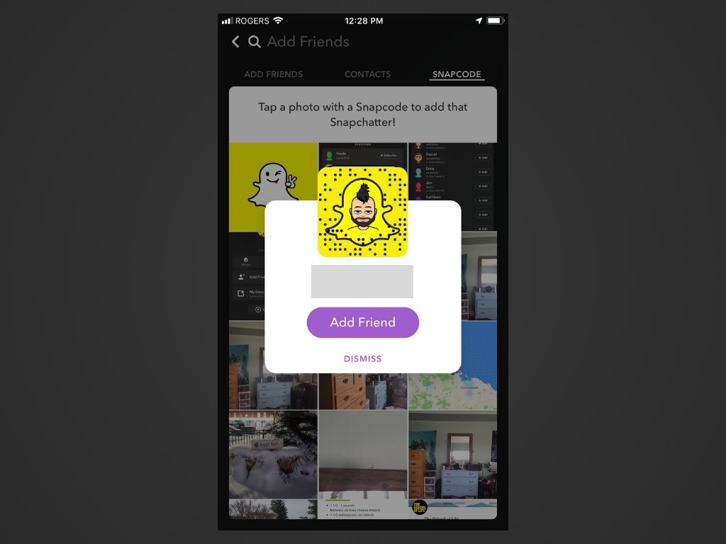 Скриншот приложения Snapchat для iOS.