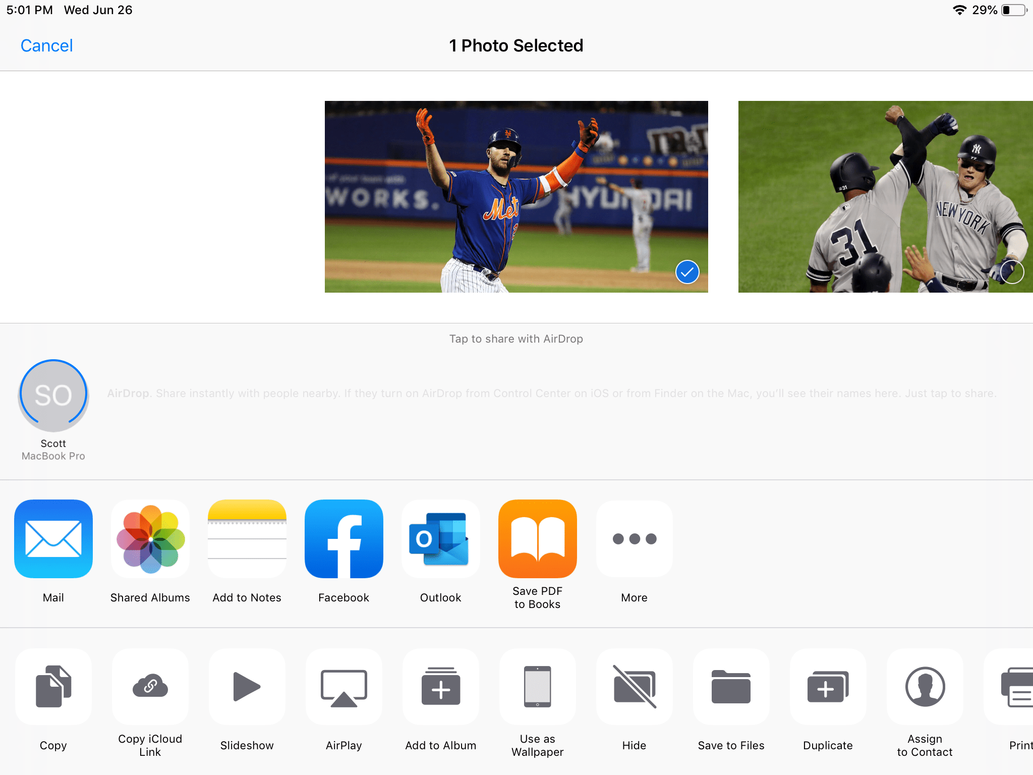 Снимок экрана с разделом iOS на iPad