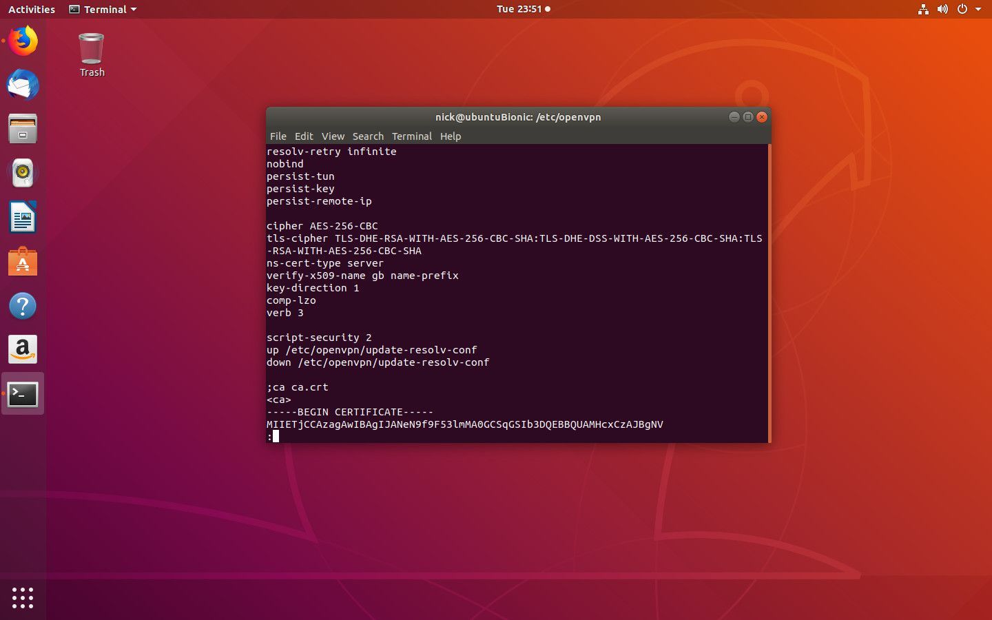 Конфигурация OpenVPN в Ubuntu Linux