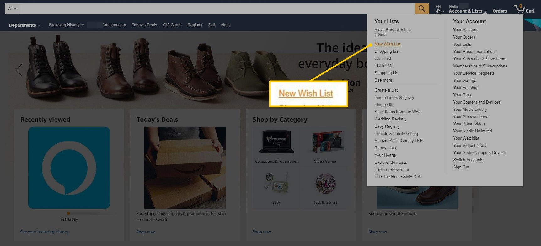 How to find amazon wish lists