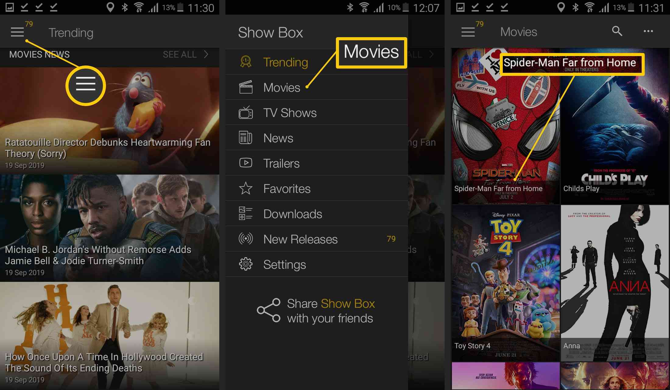 Пошаговые инструкции по просмотру приложения Showbox для Android