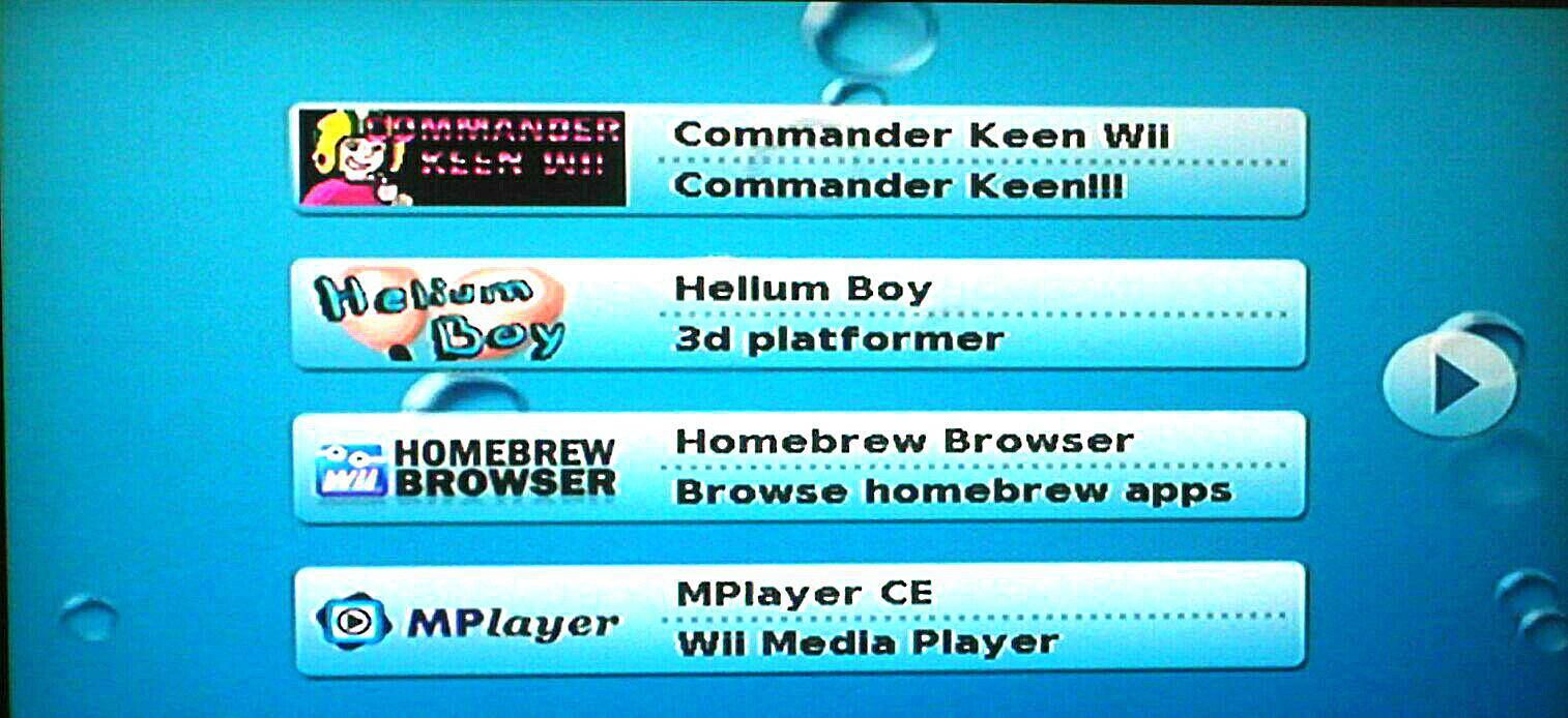 Меню Wii с Homebrew Channel