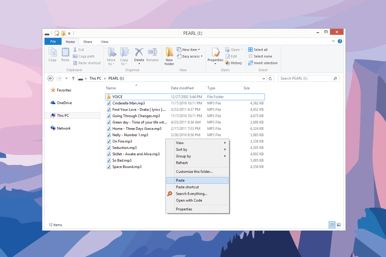 Копирование музыки на MP3-плеер в Windows 8