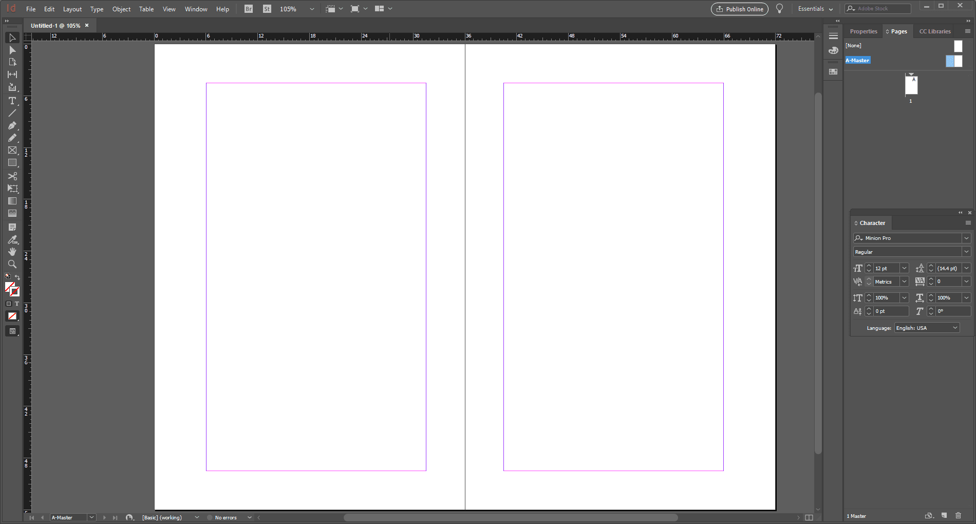 Indesign мастер спред