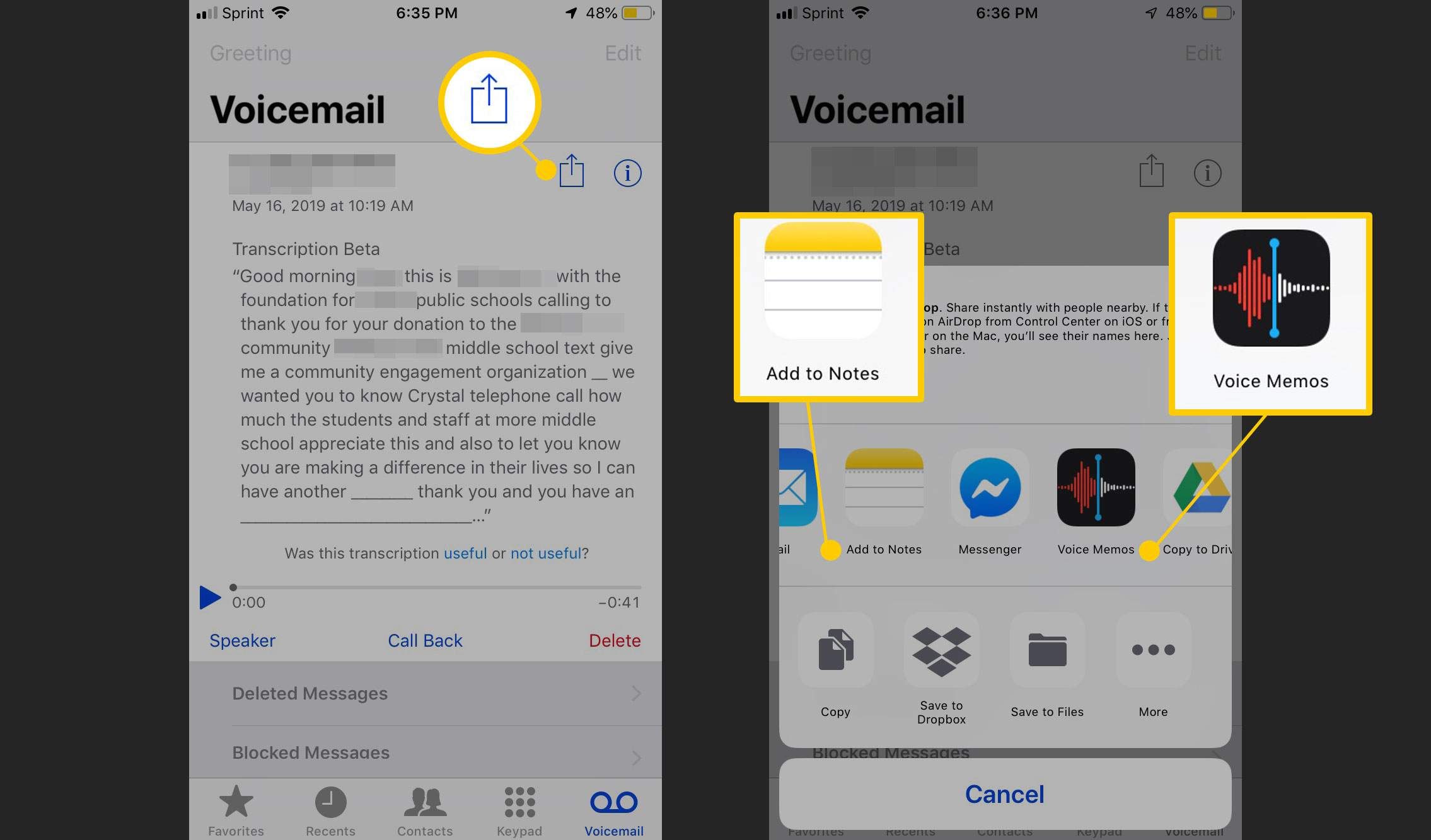 Как использовать голосовую почту для текста на iPhone