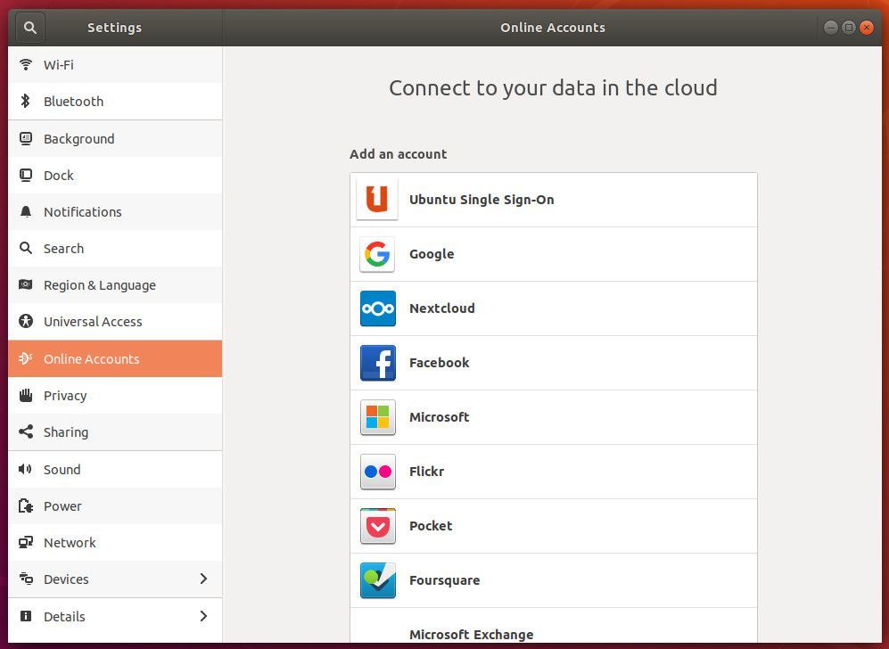 Добавление учетной записи Google Drive на рабочий стол GNOME.