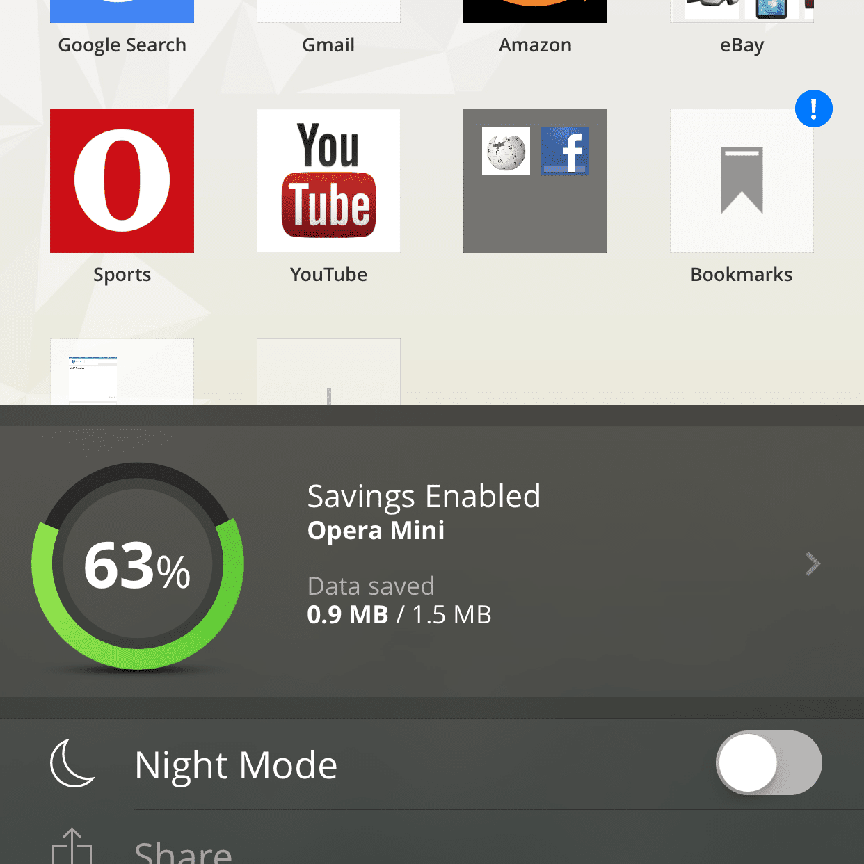 Скриншот Opera Mini для iOS