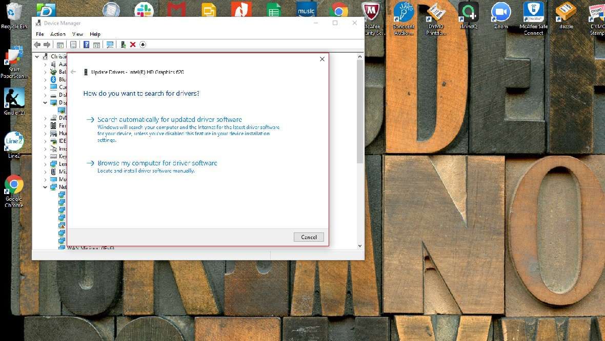 Windows спрашивает, следует ли обновить графический драйвер