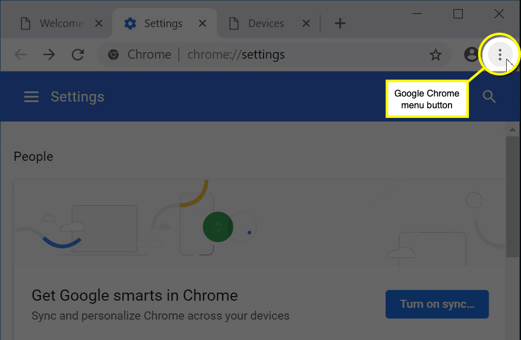 Кнопка меню в Google Chrome