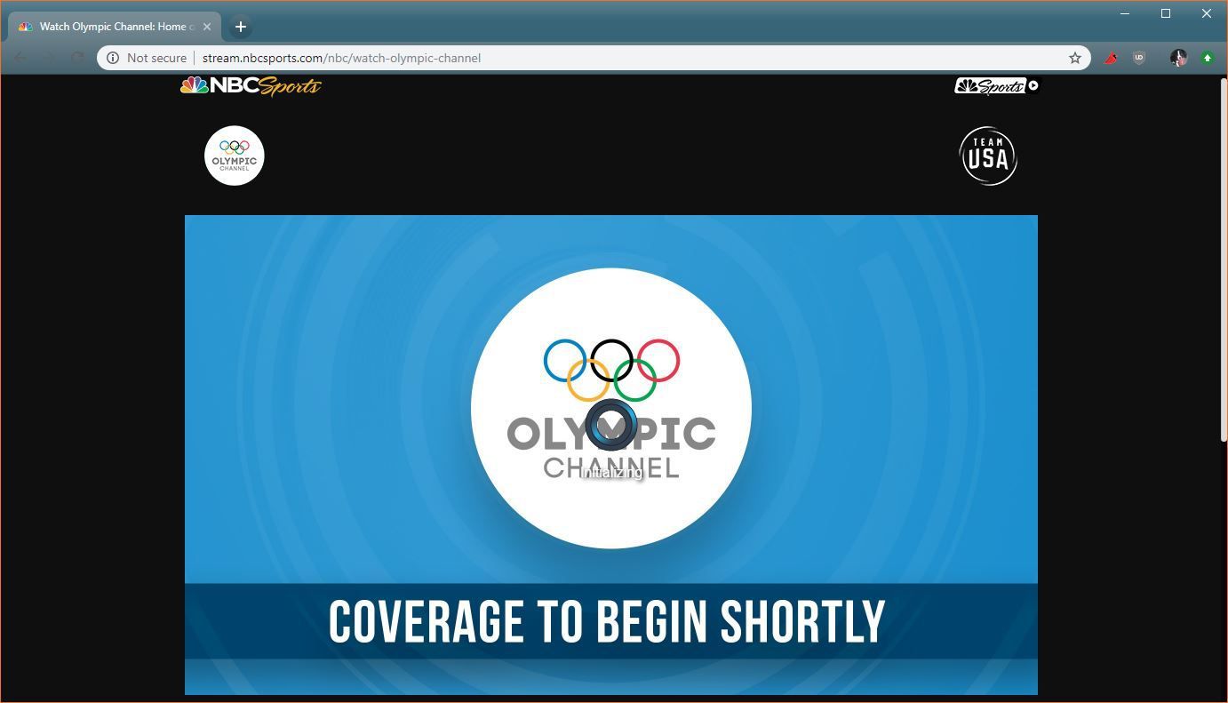 Скриншот олимпиады по NBC Sports.