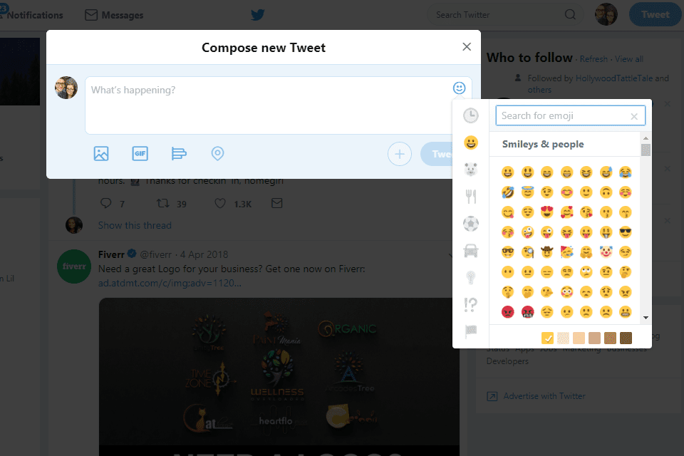 Emoji галерея в твиттере
