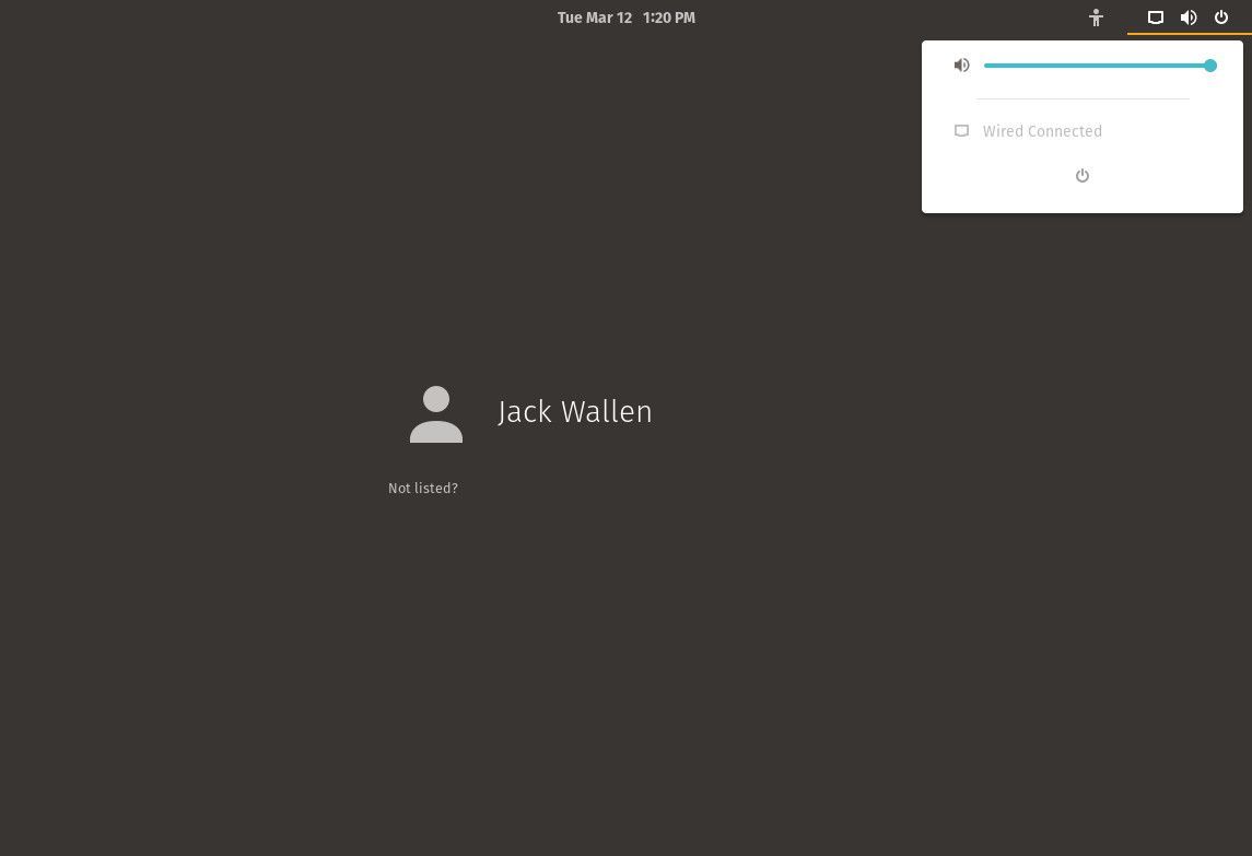 Снимок экрана кнопки закрытия входа в GNOME.