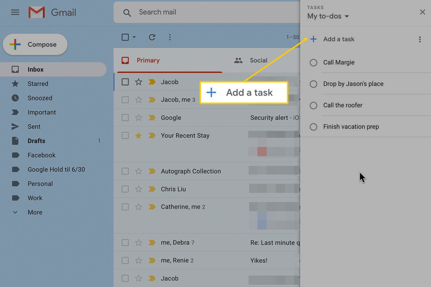 Добавить параметр задачи в Google Tasks через Gmail