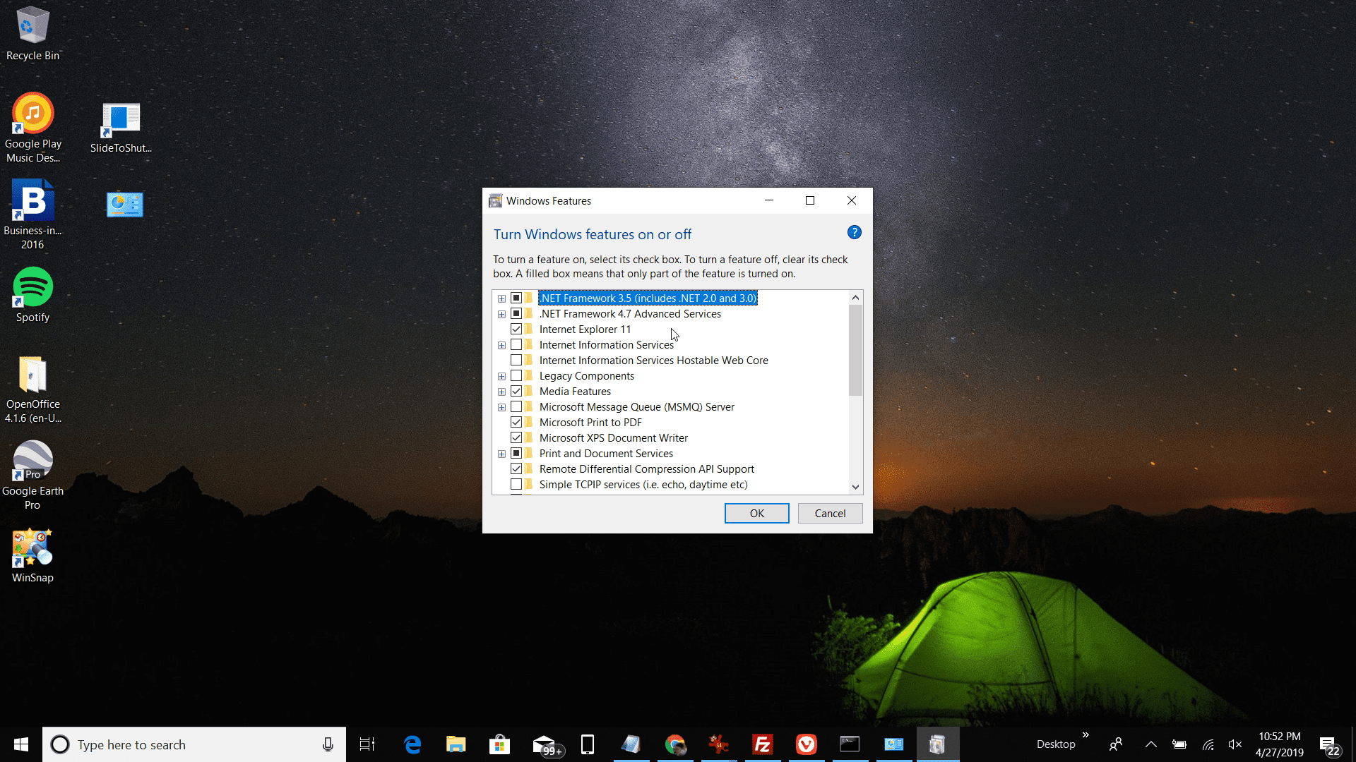 Снимок экрана Internet Explorer в Windows Особенности