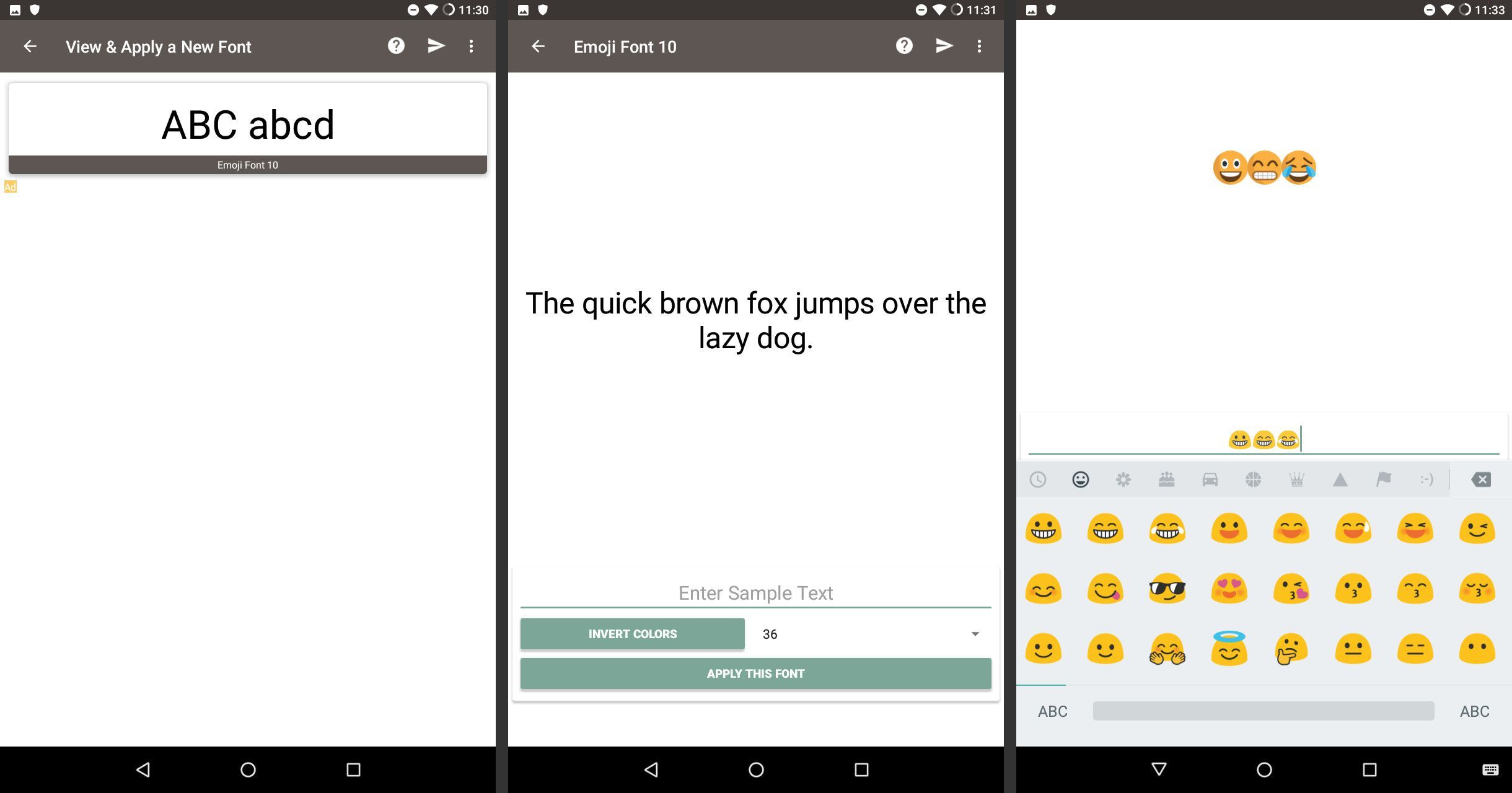 Проверьте шрифт Emoji на Android