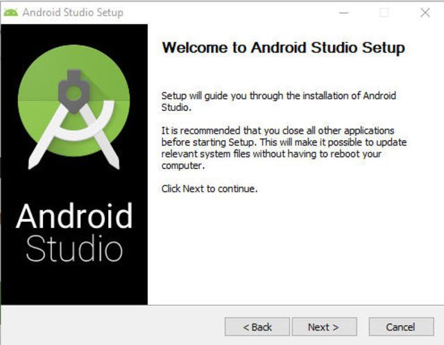 снимок экрана экрана установки Android Studio