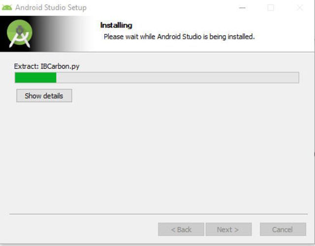 снимок экрана процесса установки Android Studio