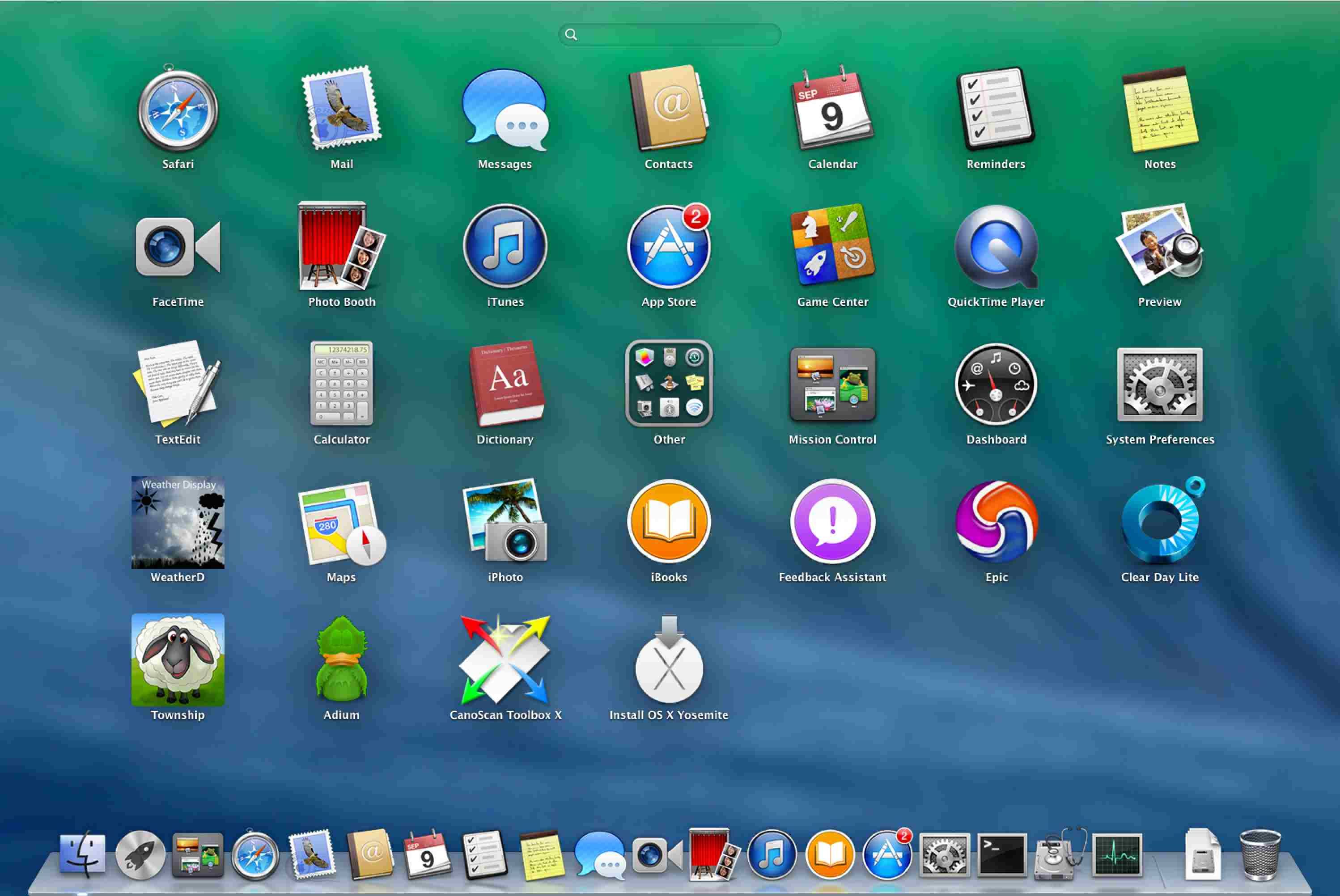 OS X Mavericks Launchpad