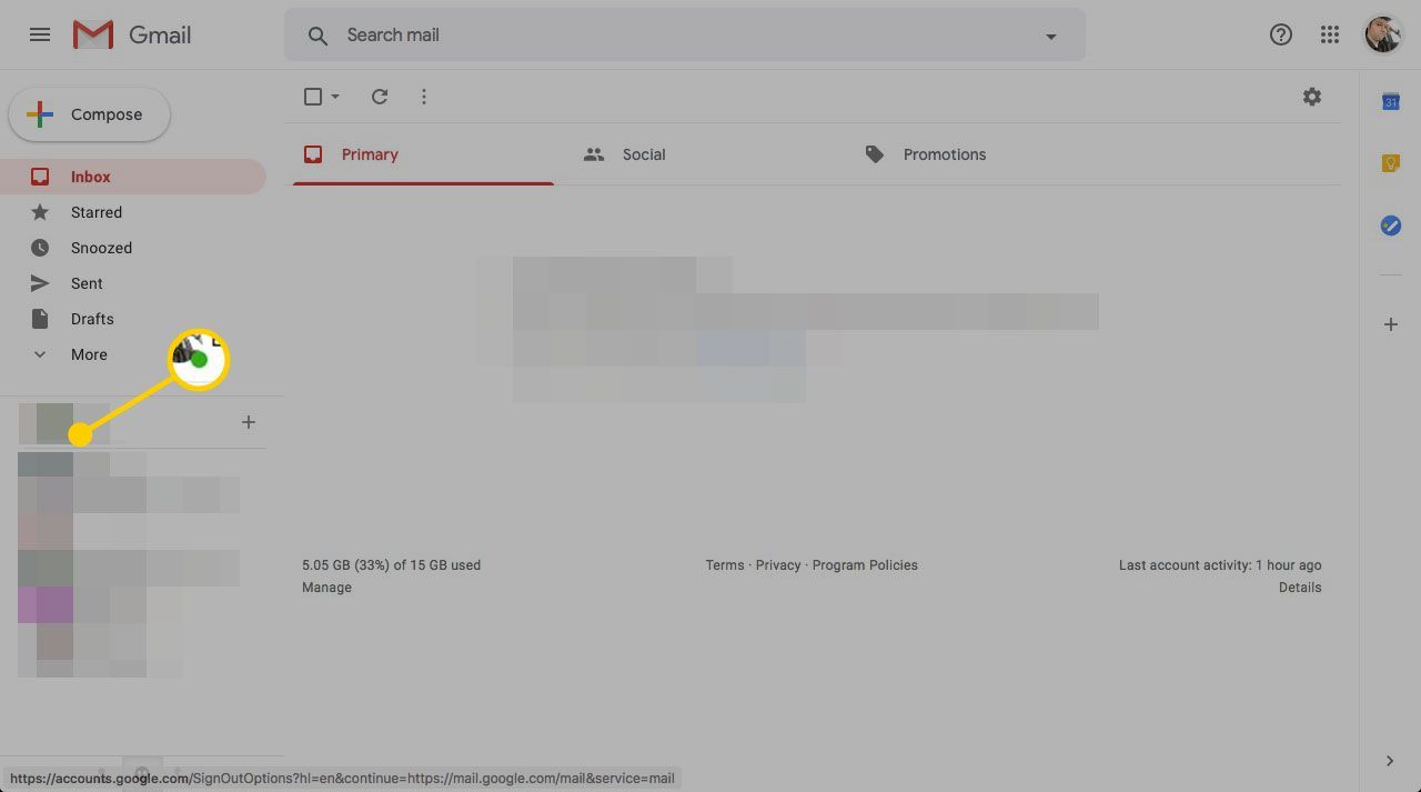 Зеленый значок Доступен в чате Gmail