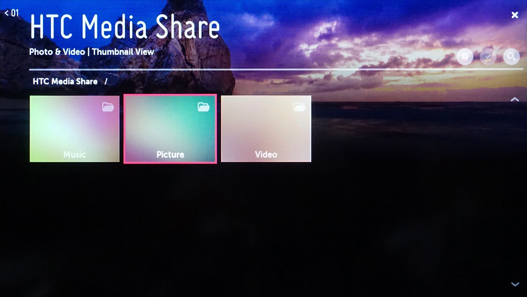 Совместное использование контента LG Smart TV - HTC Media Share