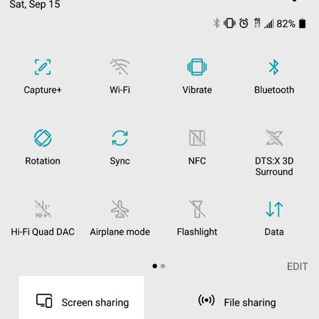 Главное меню Android с выделенным разделением экрана