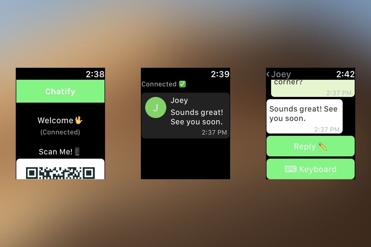 Chatify для Apple Watch скриншоты