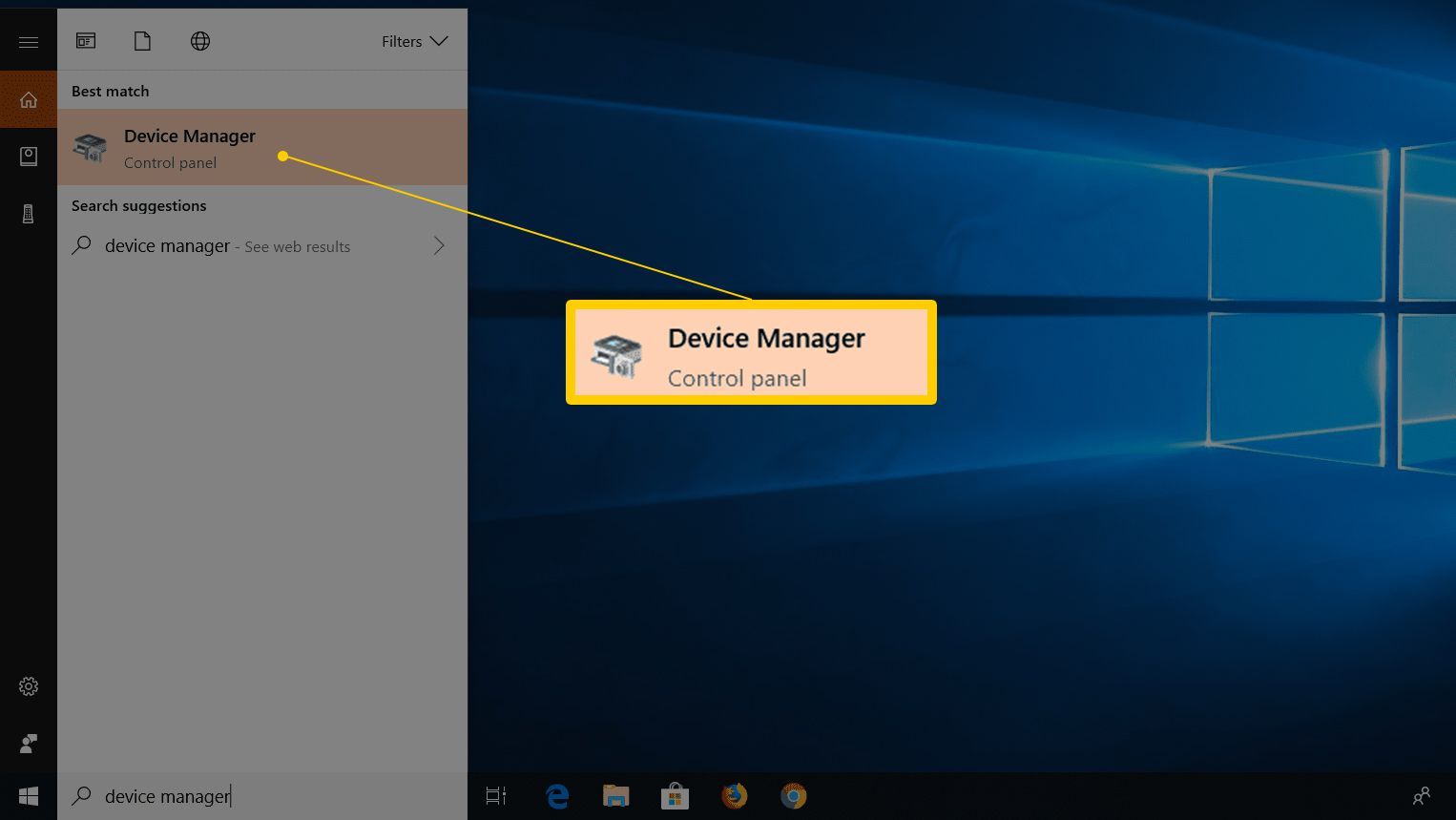 Диспетчер устройств Панель управления в Windows 10