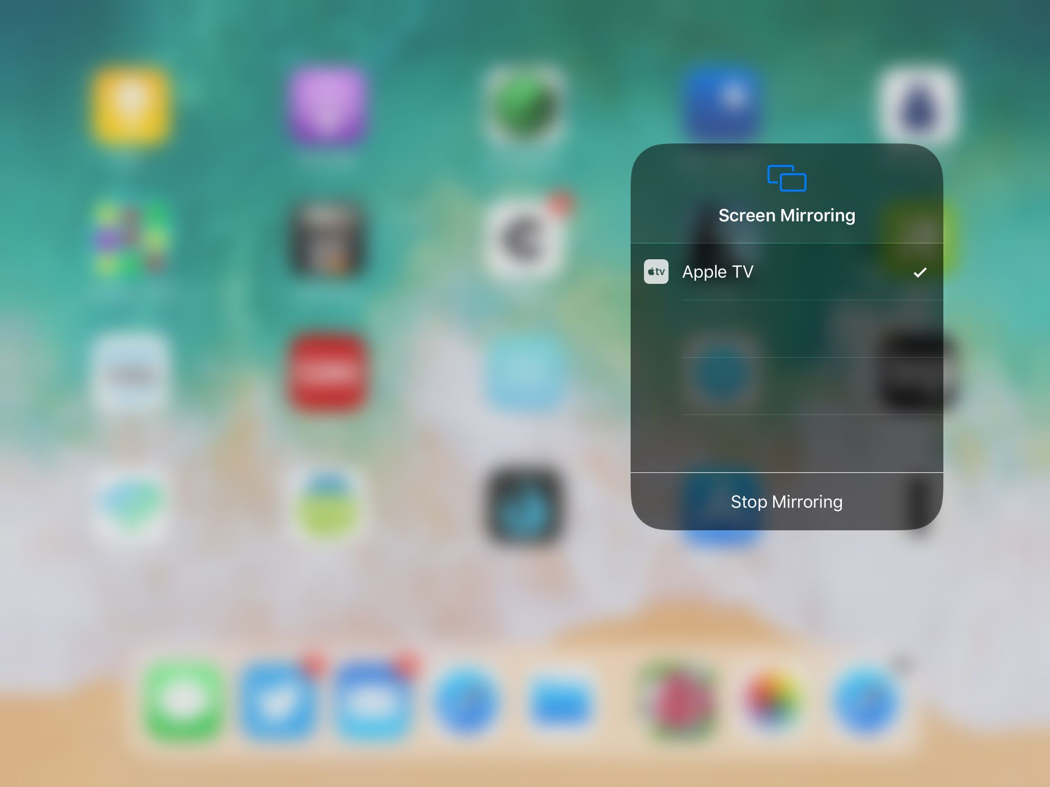 Экран Стоп Зеркало на iPad