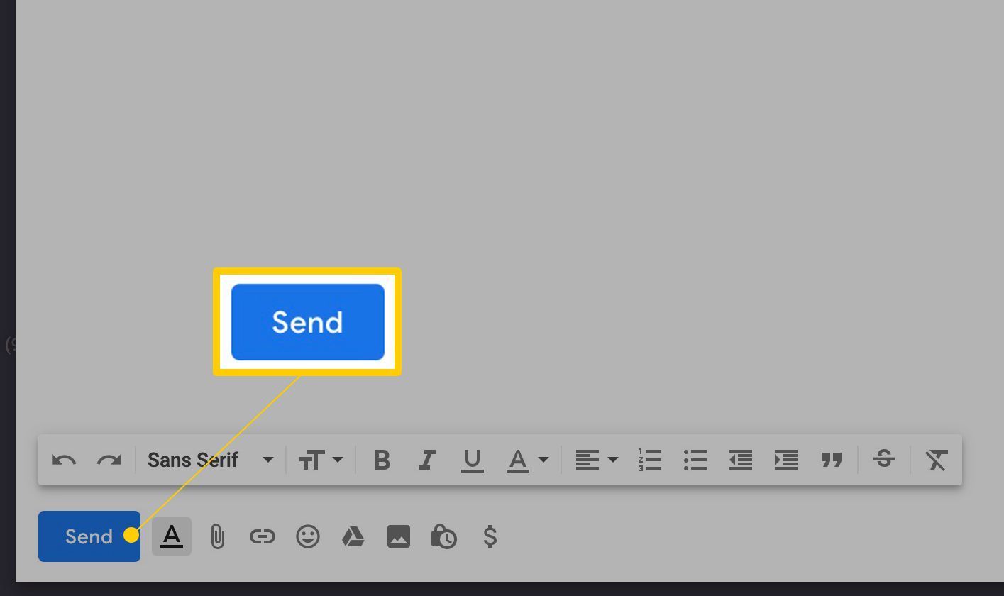 Кнопка отправки в Gmail