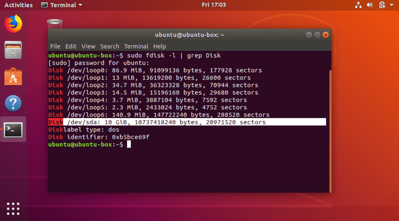 Рабочий стол Ubuntu с открытым терминалом и запущенными командами