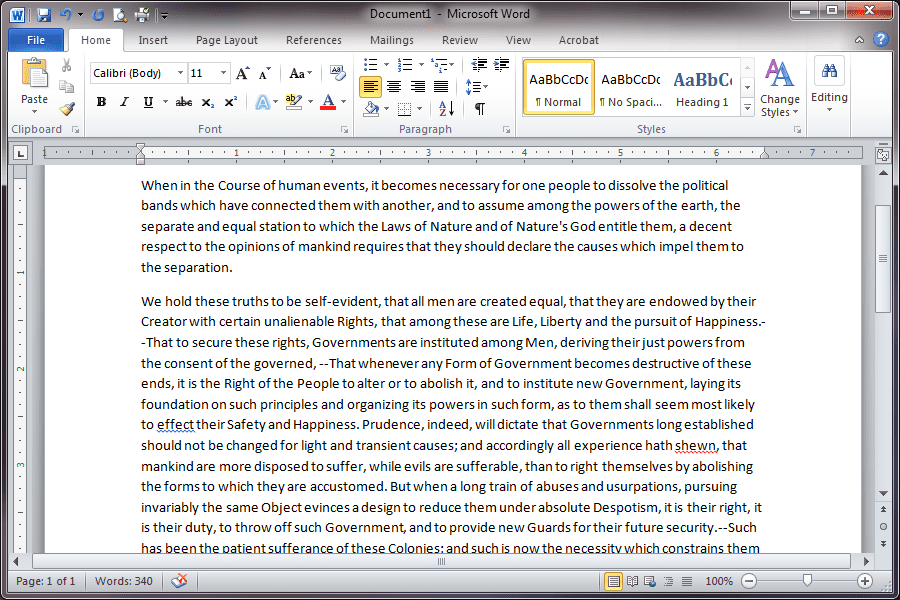 Скриншот документа в Microsoft Word 2010