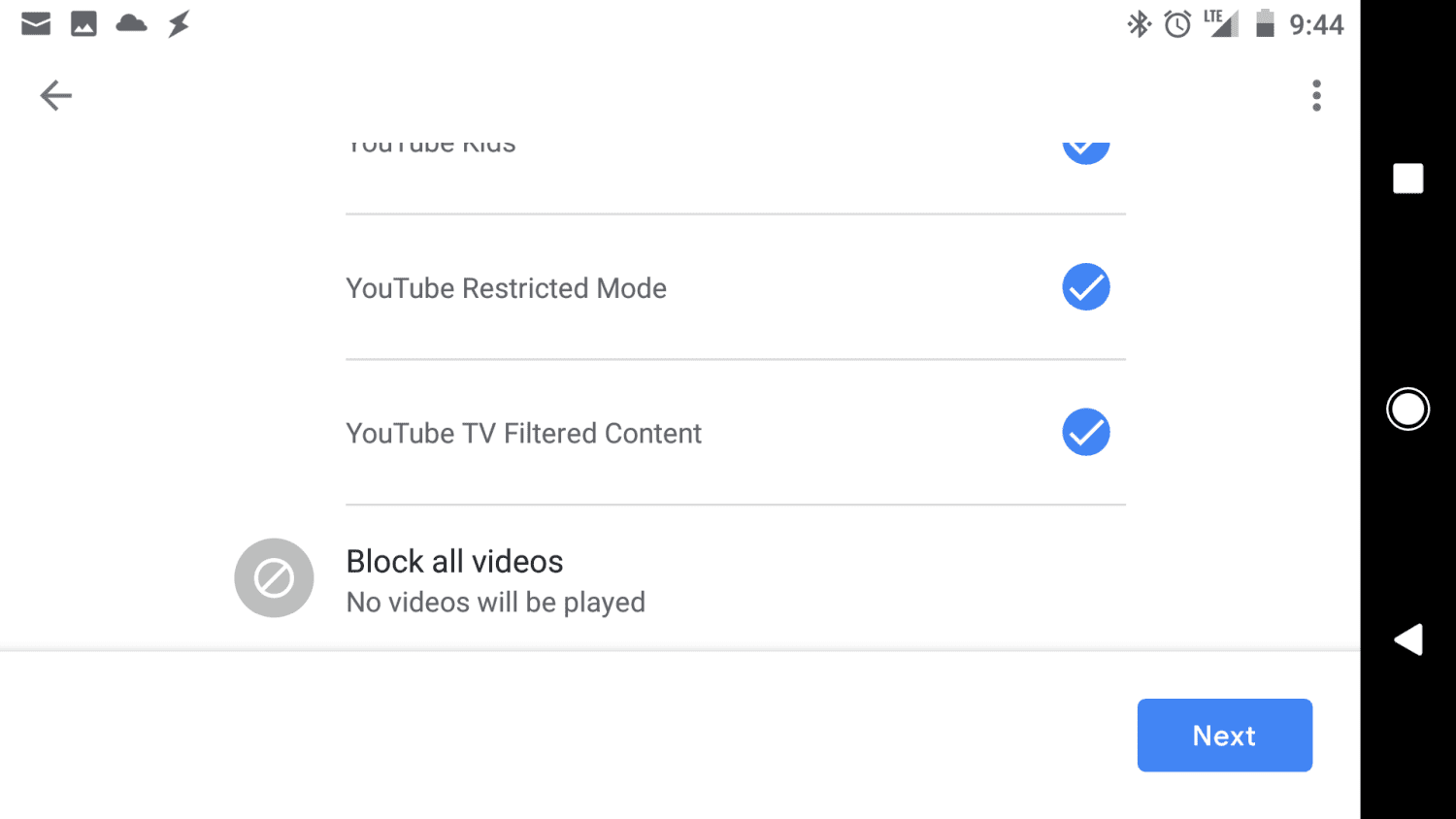 Скриншот блокировки видео в Digital Wellbeing