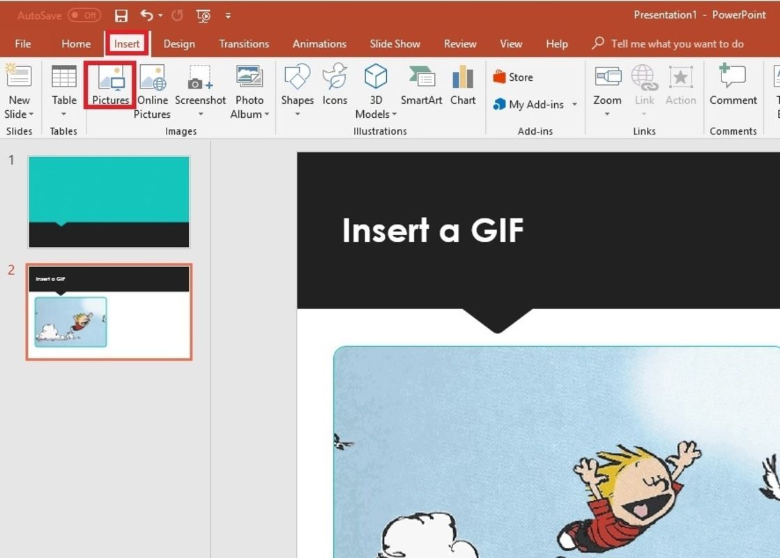 Вставьте GIF в PowerPoint с вашего компьютера в Windows