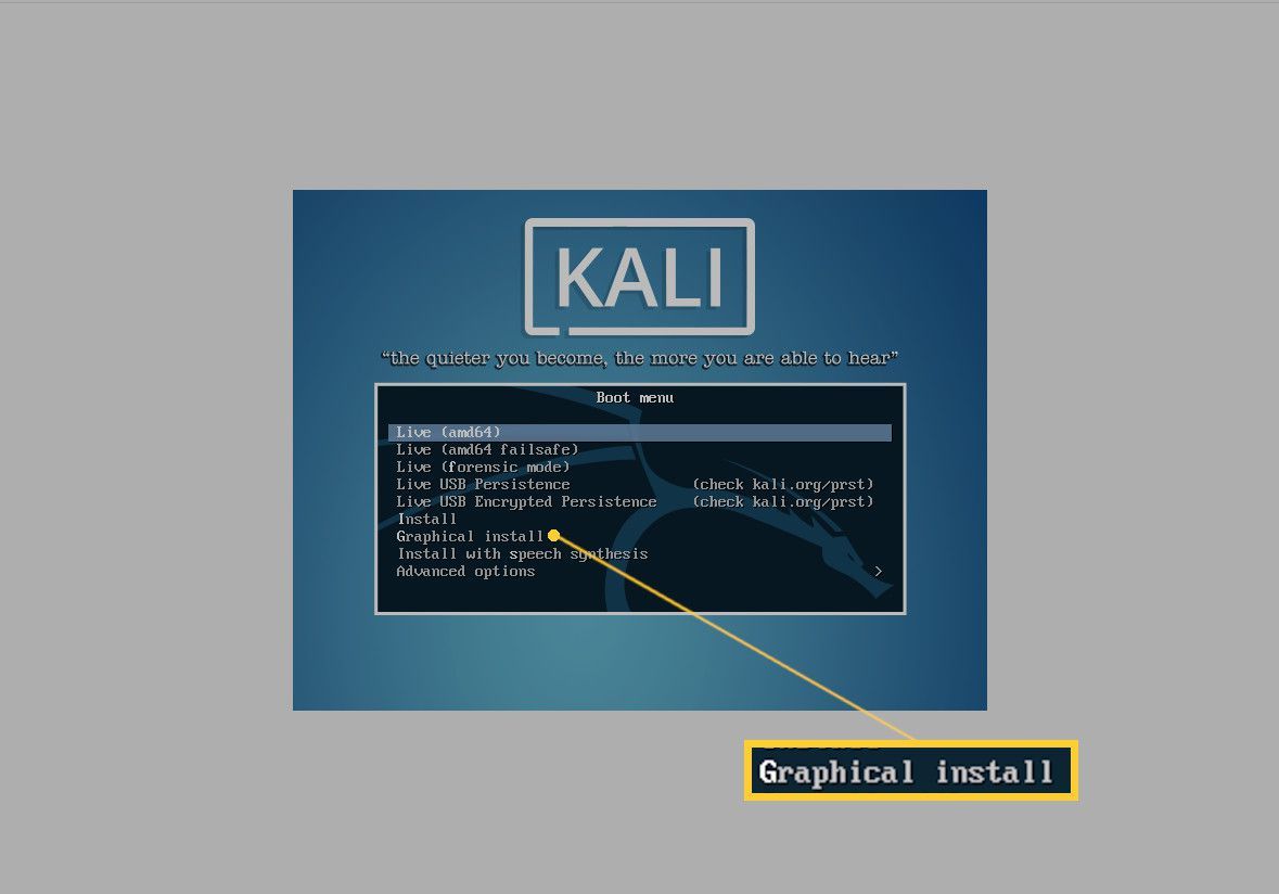 Скриншот приветствия Kali Linux.