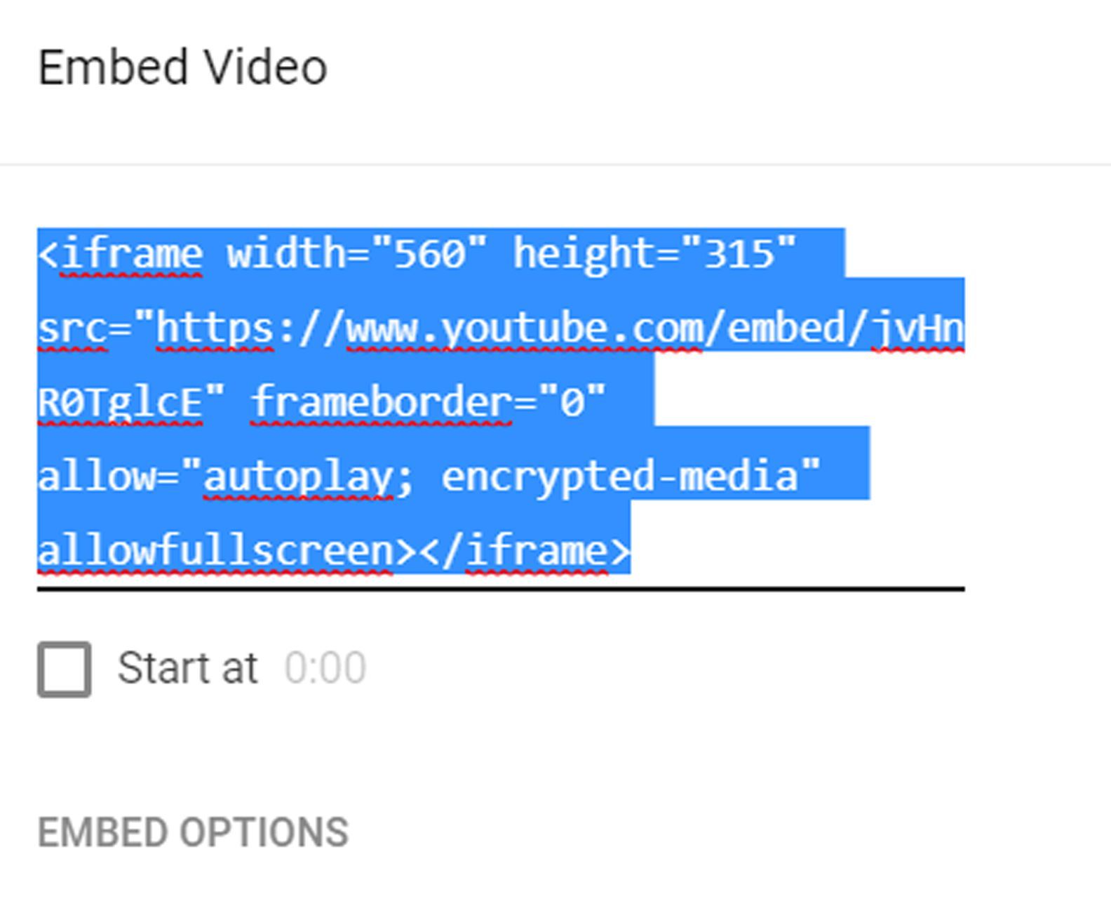 код iframe для видео на YouTube